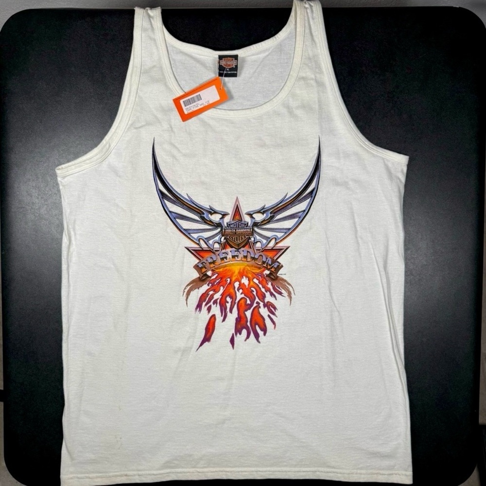 Lot of 2 - NWT Vintage Harley-Davidson Tank Top Biker Eagle USA Flag  XL - Picture 8 of 15